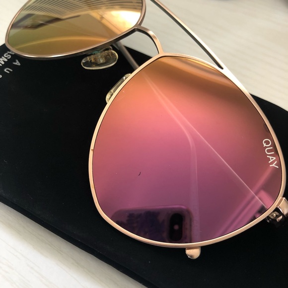 Quay Australia Indio Pink Aviator Sunglasses - Picture 3 of 3